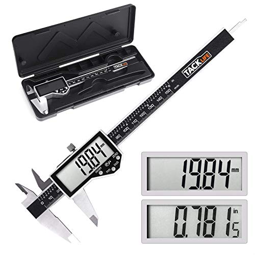 Calibre Digital,TACKLIFE DC04 Pie de Rey 150mm/6Pulgadas Impermeable IP54 con Pantalla LCD Grande, Profesional Calibrador Digital Precisión 0.01mm, Medir Diámetro Interior Exterior Profundidad Escala Calibre Digital,TACKLIFE DC04 Pie de Rey 150mm/6Pulgadas Impermeable IP54 con Pantalla LCD Grande, Profesional Calibrador Digital Precisión 0.01mm, Medir Diámetro Interior Exterior Profundidad Escala