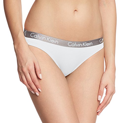 Calvin Klein Radiant Cotton-Bikini Braguita, Blanco (White 100), Medium para Mujer
