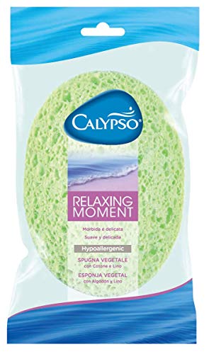 Calypso Body Emotion - Natural Relax - Esponja vegetal con algodón y lino (colores aleatorios)