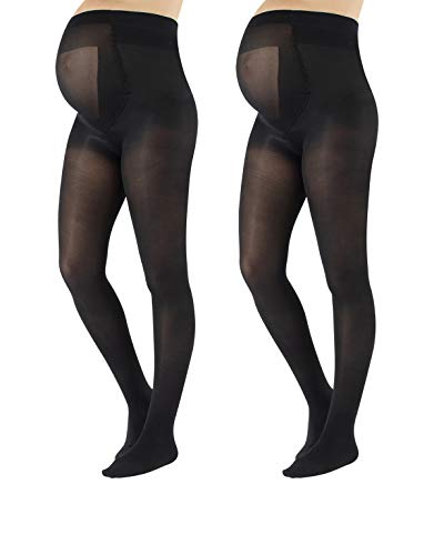 CALZITALY 2 Pares Medias Premama Opacas | Panty Para Futura Mama | 40 Den | Negro, Azul Marino | S, M, L, XL | Calcetería Italiana | (M, Negras) CALZITALY 2 Pares Medias Premama Opacas | Panty Para Futura Mama | 40 Den | Negro, Azul Marino | S, M, L, XL | Calcetería Italiana | (M, Negras)