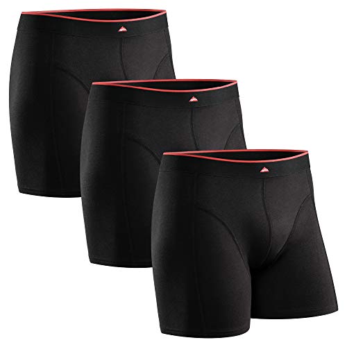 Calzoncillos Boxer de Bambú para Hombre, Pack de 3, Ropa Interior Antibacteriana y Ultra Suave, Ajustados, Comodidad Superior, Negro, Blanco, Gris, Multipack (Negro, Large)