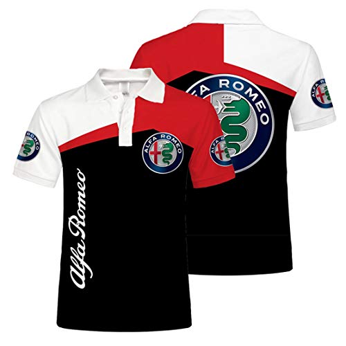 Camisa De Polo para Hombre con Estampado Digital A.l.f.a R.o.m.e.o De Manga Corta (3,XXL) Camisa De Polo para Hombre con Estampado Digital A.l.f.a R.o.m.e.o De Manga Corta (3,XXL)