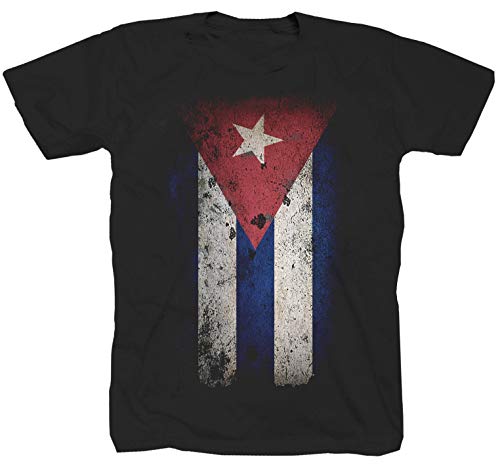 Camiseta con la bandera de Cuba de Fidel Castro del Caribe y del Che Guevara, color negro Negro XXXL