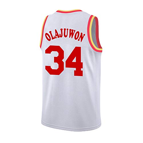 Camiseta De Baloncesto Legend Throwback,34# Hakeem Olajuwon Houston Rockets Retro Bordado Transpirable Swingman Jersey Chaleco, 90s Hip Hop Clothing Top De Camiseta para Fiesta-White-XXL Camiseta De Baloncesto Legend Throwback,34# Hakeem Olajuwon Houston Rockets Retro Bordado Transpirable Swingman Jersey Chaleco, 90s Hip Hop Clothing Top De Camiseta para Fiesta-White-XXL