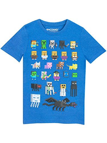 Camiseta para chicos de Minecraft azul real 11-12 Años