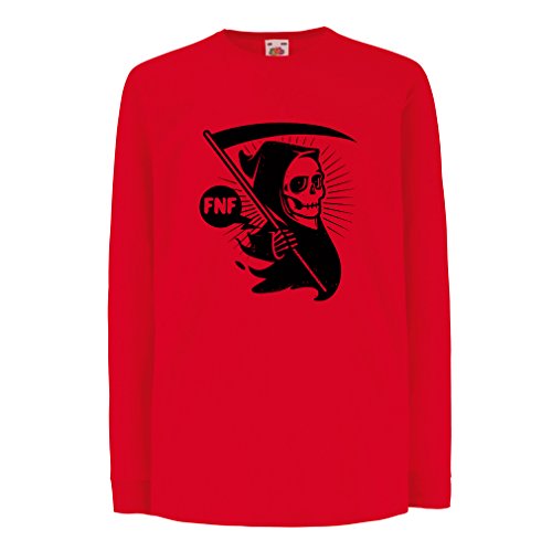 Camisetas de Manga Larga para Niño Muerte (5-6 Years Rojo Multicolor)