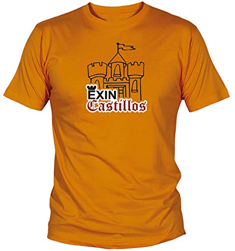 Camisetas EGB Camiseta Exín Castillos Adulto/niño ochenteras 80´s Retro (S, Naranja)
