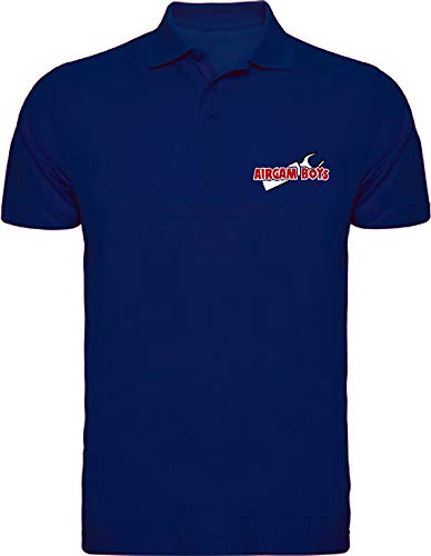 Camisetas EGB Polo AirgamBoys ochenteras 80´s Retro (XL, Marino)