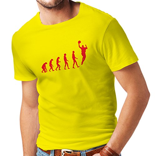 Camisetas Hombre evolución de Baloncesto - Canasta de la Calle, me Encanta Este Juego, Gran Fan de Regalo (Small Amarillo Rojo)