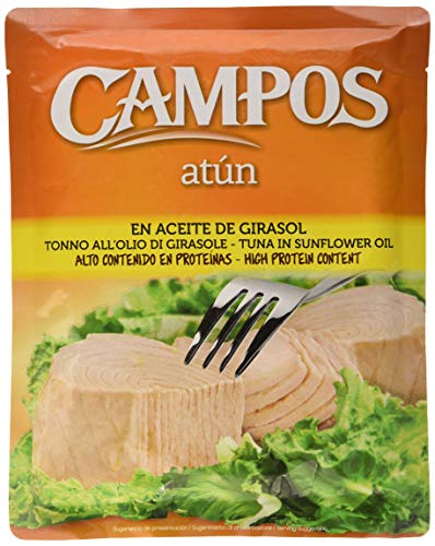 CAMPOS Conserva de atún en aceite de girasol, pouch/ bolsa de 500 gr