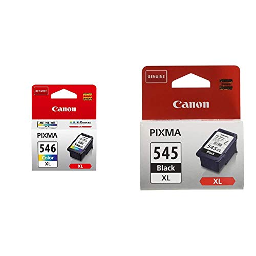 Canon CL-546XL Cartucho de tinta original Tricolor XL para Impresora de Inyeccion + PG-545XL Cartucho de tinta original Negro XL para Impresora de Inyeccion