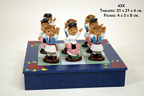 CAPRILO Juego Decorativo de Madera Tres en Raya Islas Canarias Figuras Resina. Adornos y Esculturas. Juegos y Juguetes. Regalos Originales.