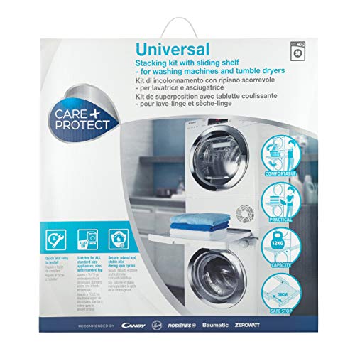 Care+Protect - Kit de unión Universal de lavadoras y secadoras con Bandeja corredera - para Productos de Entre 47cm-62cm Care+Protect - Kit de unión Universal de lavadoras y secadoras con Bandeja corredera - para Productos de Entre 47cm-62cm