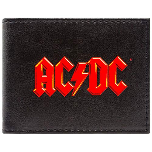 Cartera de AC/DC Music Rock Band logotipo rojo Negro