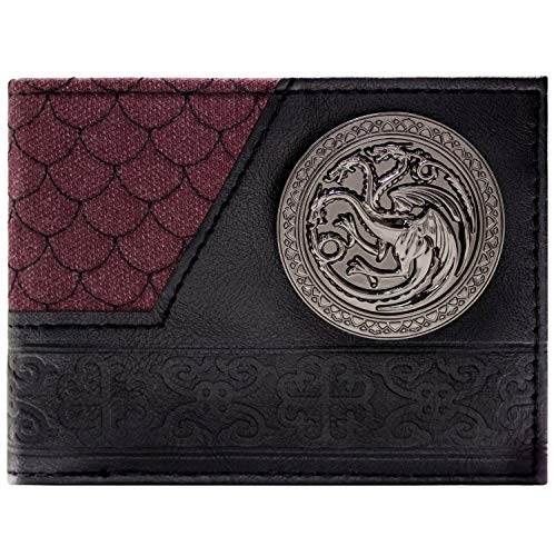 Cartera de Game of Thrones Casa Targaryen Escala de dragón Negro Cartera de Game of Thrones Casa Targaryen Escala de dragón Negro