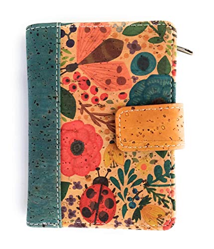 Cartera de Mujer con Monedero, Billetera de Mujer, con Cremallera, Original de Corcho ecológico Portugués de diseño/Bloqueo de lectores RFID no deseados. (A-Mariquita) Cartera de Mujer con Monedero, Billetera de Mujer, con Cremallera, Original de Corcho ecológico Portugués de diseño/Bloqueo de lectores RFID no deseados. (A-Mariquita)