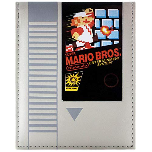 Cartera de Super Mario Bros Cartucho retro NES Gris