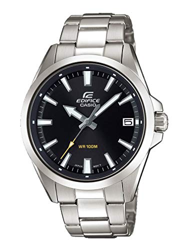 Casio EDIFICE Reloj en caja sólida, 10 BAR, Negro, para Hombre, con Correa de Acero inoxidable, EFV-100D-1AVUEF Casio EDIFICE Reloj en caja sólida, 10 BAR, Negro, para Hombre, con Correa de Acero inoxidable, EFV-100D-1AVUEF