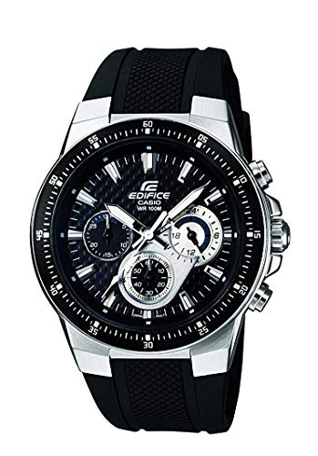 Casio EF-552-1AVEF EDIFICE - Reloj en caja sólida de acero inoxidable, 10 BAR, para Hombre, con Correa de Acero macizo, Negro