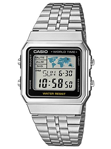 Casio Reloj Digital para Hombre de Cuarzo con Correa en Acero Inoxidable A500WEA-1EF