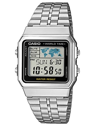 Casio Reloj Digital para Hombre de Cuarzo con Correa en Acero Inoxidable A500WEA-1EF Casio Reloj Digital para Hombre de Cuarzo con Correa en Acero Inoxidable A500WEA-1EF