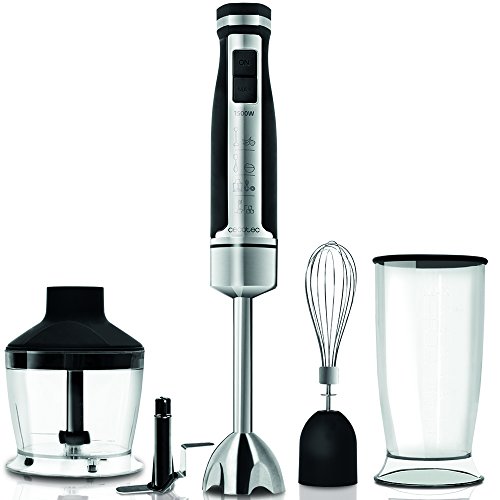 Cecotec Batidora de Mano PowerGear 1500 Pro , Acero Inoxidable/Silicona Softtouch, 21 Velocidades y Turbo, X-Blades: Cuchilla de 4 Hojas Cecotec Batidora de Mano PowerGear 1500 Pro , Acero Inoxidable/Silicona Softtouch, 21 Velocidades y Turbo, X-Blades: Cuchilla de 4 Hojas