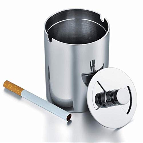 Cenicero, Cenicero de metal portátil 1PC mini del acero inoxidable del bote de basura de residuos de cigarrillos caso Bin Cenicero for Ministerio del Interior restaurante Hotel vagón de fumadores Ceni Cenicero, Cenicero de metal portátil 1PC mini del acero inoxidable del bote de basura de residuos de cigarrillos caso Bin Cenicero for Ministerio del Interior restaurante Hotel vagón de fumadores Ceni