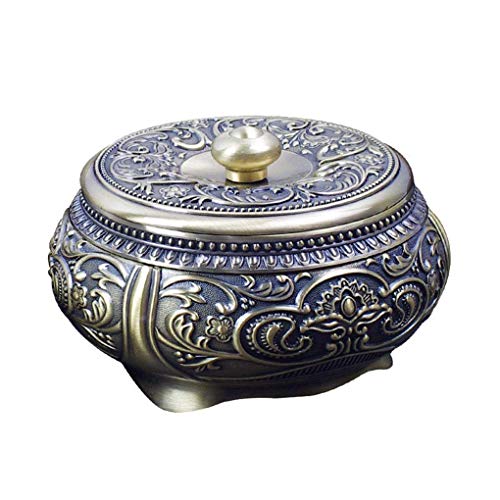 Cenicero Europeo Retro cenicero con Tapa decoración del hogar Metal Resistente Mosca Mosca Ceniza Multifuncional Fumador (Color: Bronce) nyfcck Cenicero Europeo Retro cenicero con Tapa decoración del hogar Metal Resistente Mosca Mosca Ceniza Multifuncional Fumador (Color: Bronce) nyfcck