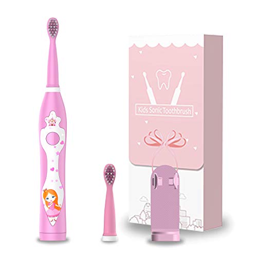 Cepillo de dientes recargable para niños, cepillo de dientes sónico para niños, niñas de 3 a 12 años, recordatorio de 30 segundos, temporizador de 2 minutos, 3 modos, 2 cabezales de cepillo Cepillo de dientes recargable para niños, cepillo de dientes sónico para niños, niñas de 3 a 12 años, recordatorio de 30 segundos, temporizador de 2 minutos, 3 modos, 2 cabezales de cepillo