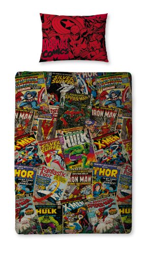 Character World Disney Marvel Comics - Juego de Cama de diseño Reversible.