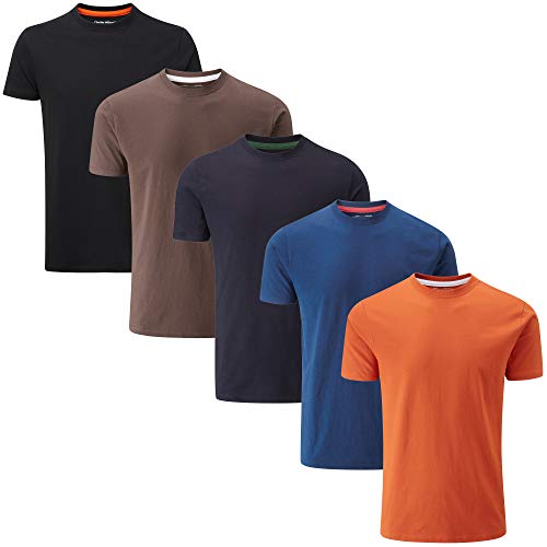 Charles Wilson 5er Packung Einfarbige T-Shirts mit Rundhalsausschnitt (XXX-Large, Dark Essentials Type 42)