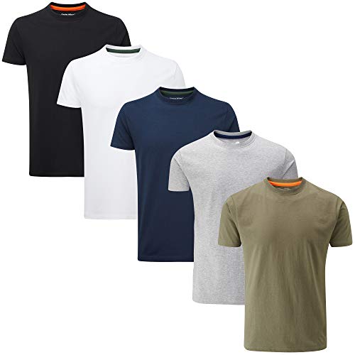 Charles Wilson 5er Packung Einfarbige T-Shirts mit Rundhalsausschnitt (XXX-Large, Mixed Essentials Type 23)