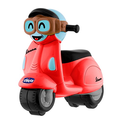 Chicco - Mini moto Vespa Turbo Touch, con carga por retroceso, color rojo