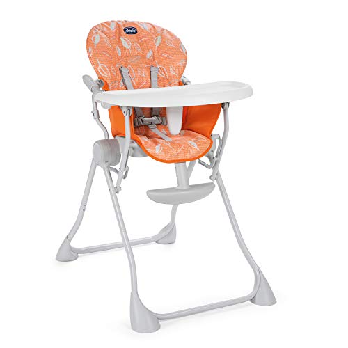 Chicco Pocket Meal - Trona ligera y compacta, para niños de 0 a 3 años, color naranja (Happy Orange)