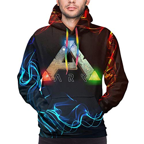 CHICLI Mens Ark-Survival-Evolved Logo Winter Hoodie Sweatershirt Long Sleeve Pullover Hoodies for Men Clothes