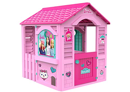 Chicos Casita infantil de exterior Barbie, color rosa con tejado fucsia (La Fábrica de Juguetes 89609) Chicos Casita infantil de exterior Barbie, color rosa con tejado fucsia (La Fábrica de Juguetes 89609)