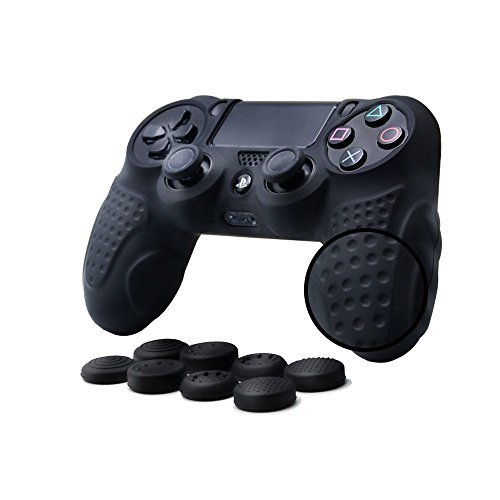 CHIN FAI PS4 Funda para Cubrir el Mando de PS4 con 4 Grips para Pulgares, Funda Antideslizante de Silicona, Carcasa Protectora para Mando de Sony PS4 / Slim/Pro CHIN FAI PS4 Funda para Cubrir el Mando de PS4 con 4 Grips para Pulgares, Funda Antideslizante de Silicona, Carcasa Protectora para Mando de Sony PS4 / Slim/Pro