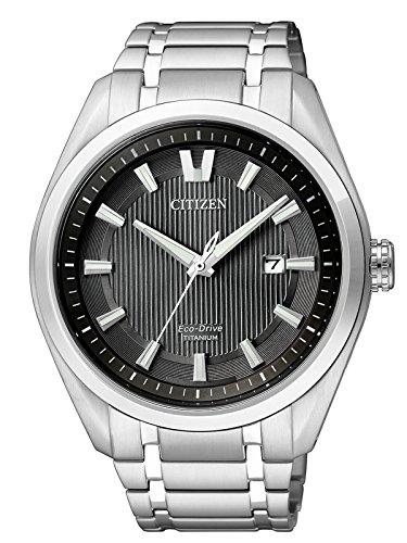 Citizen AW1240-57E - Reloj de Cuarzo para Hombre, con Correa de Titanio, Color Plateado