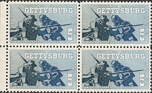 Civil War Gettysburg Set of 4 x 5 Cent US Postage Stamps NEW Scot 1180 by Civil War Gettysburg