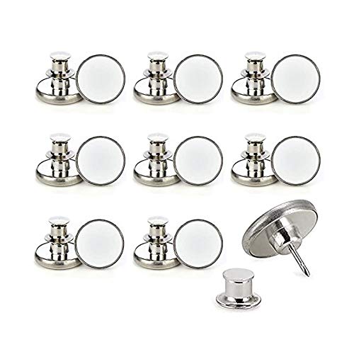 CJWY Botones instantáneos de Ajuste Repuesto sin Costuras de Repuesto Button to Extend or Reduce Any Pants Waist,Silver,8PCS