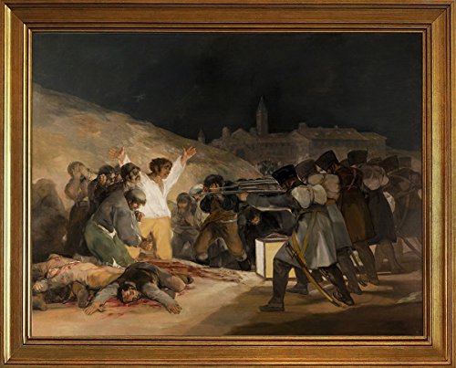 Clásico Marco Francisco de Goya Giclee Lienzo Impresión pintura póster Reproducción print(Goya y Lucientes, Francisco de - El 3 de mayo de 1808 en Madrid las ejecuciones en Principe Pio Hil) Clásico Marco Francisco de Goya Giclee Lienzo Impresión pintura póster Reproducción print(Goya y Lucientes, Francisco de - El 3 de mayo de 1808 en Madrid las ejecuciones en Principe Pio Hil)