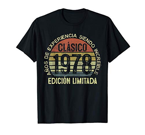 Clásico Nacido En 1978 Regalo Para Hombre 43 Años Cumpleaños Camiseta