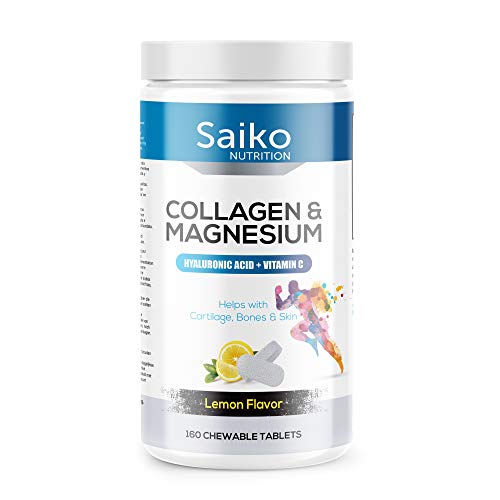 Colágeno con Magnesio y Vitamina C Masticable - Formula Novedosa, Doble de Colágeno por Comprimido - Regenerador de Tejidos, Huesos y Articulaciones, Previene Lesiones, 160 Comprimidos (Limón) Colágeno con Magnesio y Vitamina C Masticable - Formula Novedosa, Doble de Colágeno por Comprimido - Regenerador de Tejidos, Huesos y Articulaciones, Previene Lesiones, 160 Comprimidos (Limón)