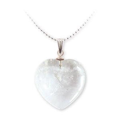 Colgante mineral de corazón – Cristal de roca Colgante mineral de corazón – Cristal de roca