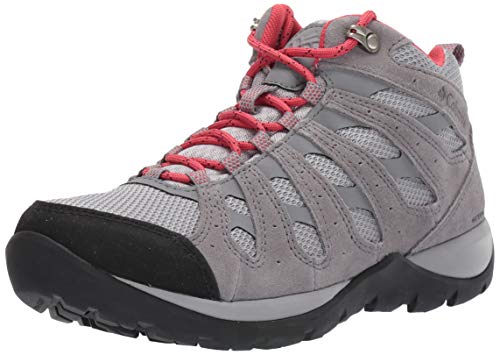 Columbia Redmond V2 Mid, Botas de Senderismo Impermeables Mujer, Gris, Rojo (Steam, Daredevil), 40 EU