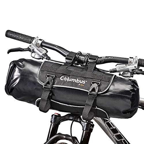 COLUMBUS Bolsa de Manillar para Bicicleta con Sistema de Cierre Enrollable Que Permite Adaptar la Capacidad a Tus Necesidades. Capacidad Máxima de 10 L, Peso de 0,28 kg. Color Negro. COLUMBUS Bolsa de Manillar para Bicicleta con Sistema de Cierre Enrollable Que Permite Adaptar la Capacidad a Tus Necesidades. Capacidad Máxima de 10 L, Peso de 0,28 kg. Color Negro.