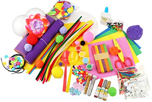 com-four® 1000 Piezas Kit de Manualidades - Artículos artesanales para niños - Estuche Artesanal para niñas y niños - Materiales para Aficionados