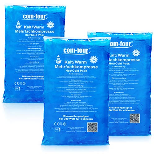 com-four® 3X Compresas Múltiuso Frío/Calor - Compresas de Gel Reutilizables para Aplicaciones Frías y Calientes - Adecuado para Microondas (3 Piezas - Gran V2) com-four® 3X Compresas Múltiuso Frío/Calor - Compresas de Gel Reutilizables para Aplicaciones Frías y Calientes - Adecuado para Microondas (3 Piezas - Gran V2)