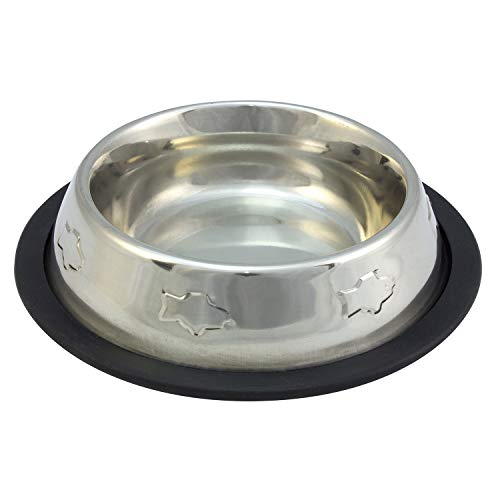 Comedero inoxidable antideslizante decorado - 240 ml / 15,5 cm Comedero inoxidable antideslizante decorado - 240 ml / 15,5 cm