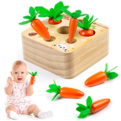 Comius Sharp Zanahorias Ensamblando Juguetes Rompecabezas de Madera Juguete para Niños Rompecabezas Juegos de Madera Zanahorias Clasificación para Niños Regalo de cumpleaños, Navidad